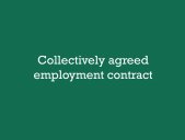Text Collectively agreed employment contract on green background