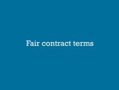 Text Fair contract terms on blue background