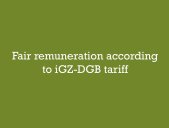 Text Fair remuneration according to iGZ-DGB tariff on green background