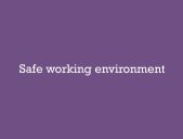 Text Safe working environment on purple background