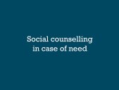 Text Social counselling in case of need on dark blue background